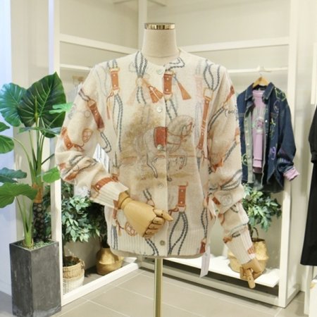 브라운나염가디건