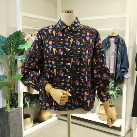 영문소녀나염블라우스