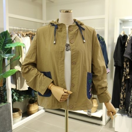 데님포켓후드블라우스