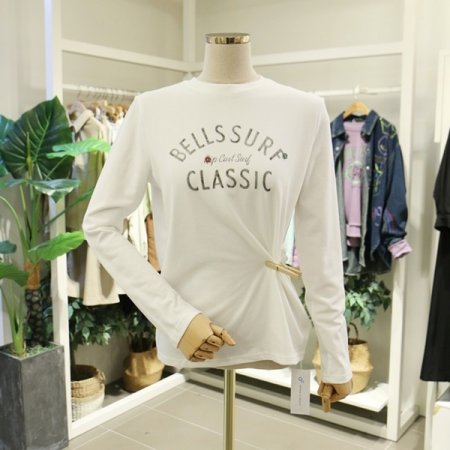 꽃단추베이직티셔츠