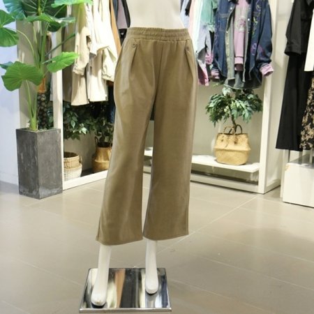 단추핀턱밴딩팬츠