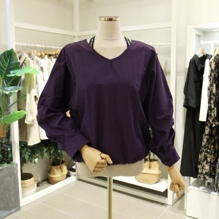 레터링리본테잎블라우스