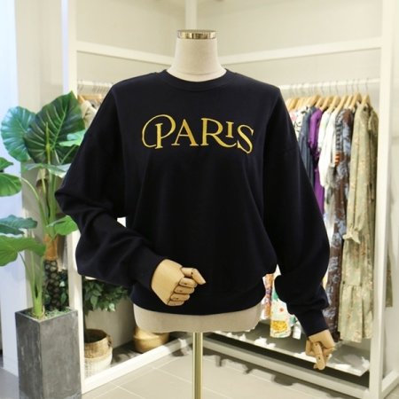 파리자수맨투맨티셔츠