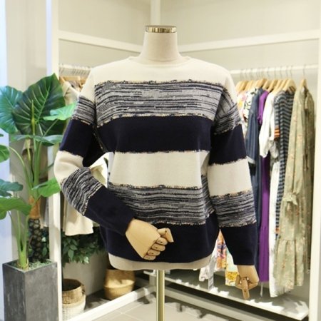 트위드라인삼색니트