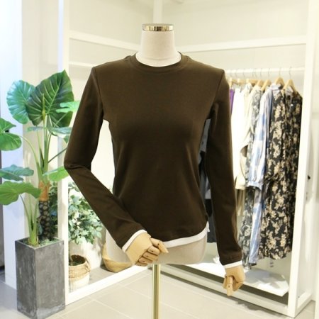 이중배색심플티셔츠