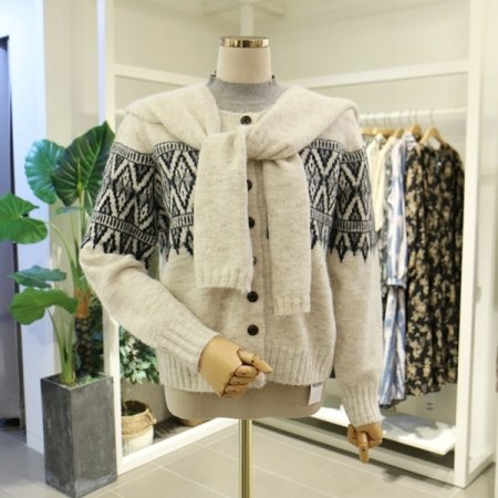 패턴숄세트가디건