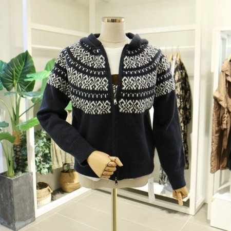 후드패턴가디건