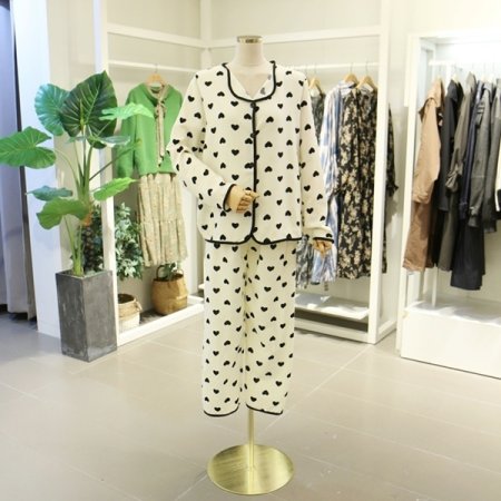 검정하트가을잠옷세트