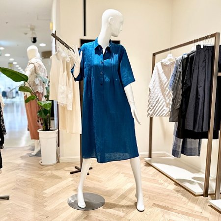 카라넥 핀턱 린넨 원피스