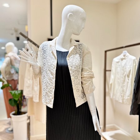 플라워 블록 자수 재킷