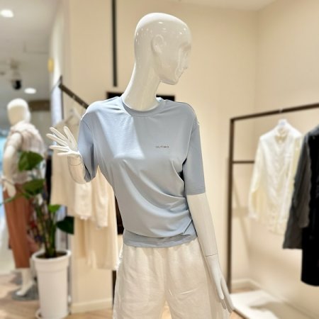 로고 라운드넥 쿨 티셔츠