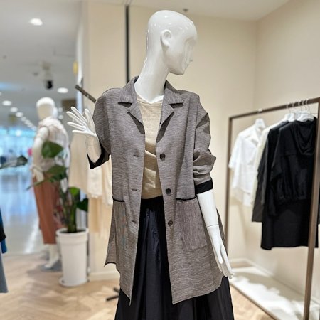 브라운 싱글 하프 재킷