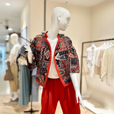 에스닉 패턴 볼륨 재킷