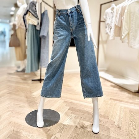 워싱 백 밴딩 데님 팬츠