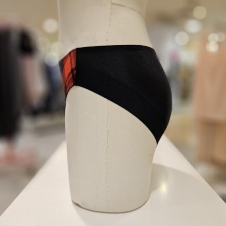 레드 체크 삼각팬티