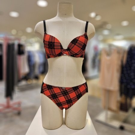 레드 체크 삼각팬티