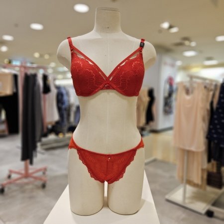 스트랩 포인트 레이스 풀컵 브라