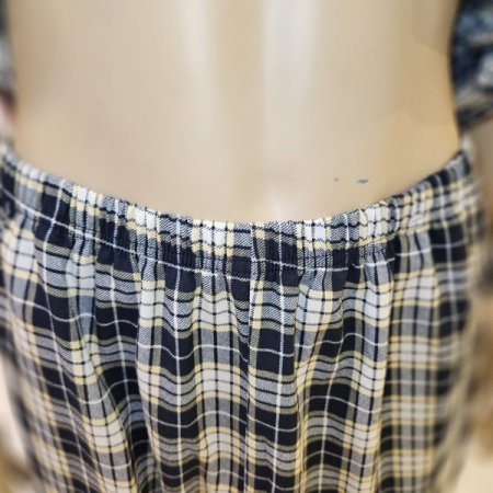 남성 사각체크 라운드넥 파자마 잠옷