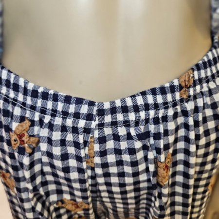 여성 고방체크 테디베어 파자마 잠옷