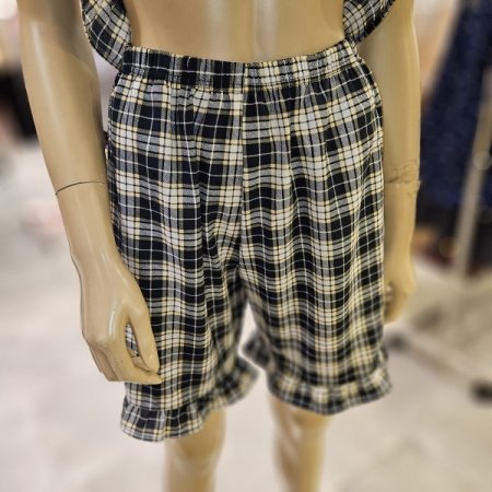 여성 프릴밑단 체크 파자마 잠옷