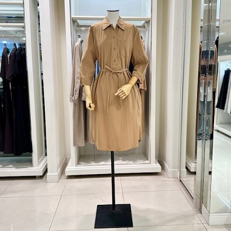 7부 소매 벨티드 원피스