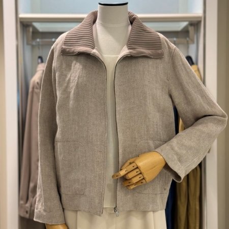 주엘 린넨 니트카라 자켓