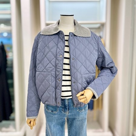 니트 카라 퀼팅 점퍼