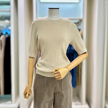 립 하프 슬리브리스 니트