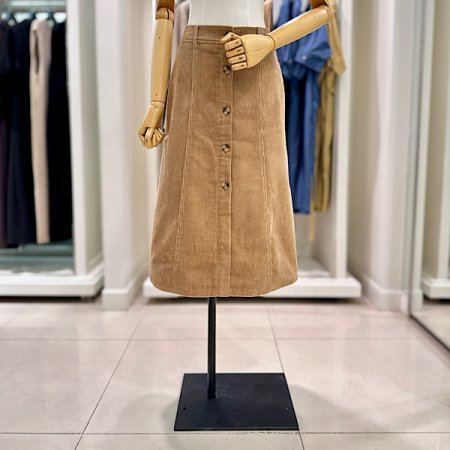 코듀로이 버튼 플레어 스커트