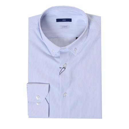 블루 슬림핏 긴팔 셔츠