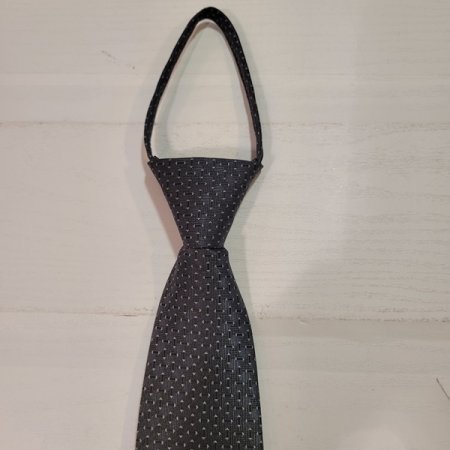 그레이 삼각프린트 자동 넥타이