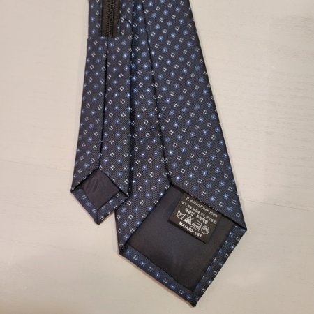 네이비프린트 자동 넥타이