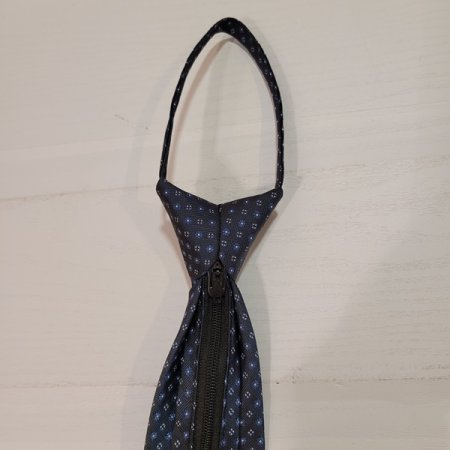 네이비프린트 자동 넥타이