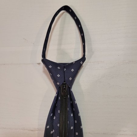 네이비 지퍼 자동 넥타이