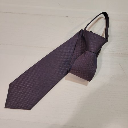 퍼플 자카드 지퍼 넥타이