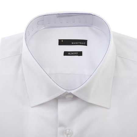 슬림핏 화이트 스판 드레스 셔츠