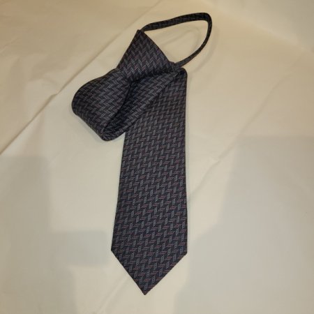 자가드 패턴 지퍼 넥타이