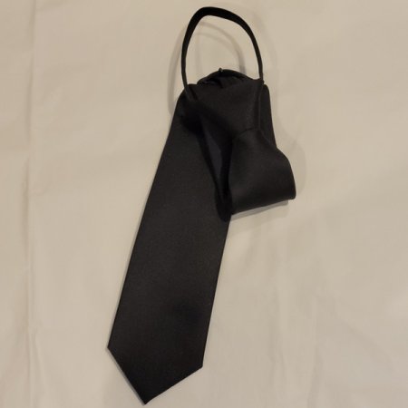 블랙 무지 지퍼 넥타이
