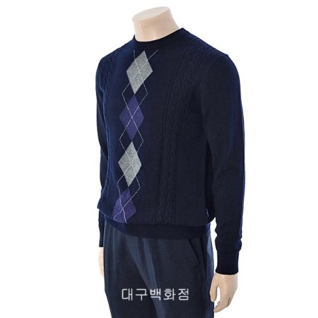 아가일 케이블 라운드 니트