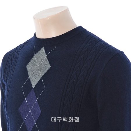 아가일 케이블 라운드 니트