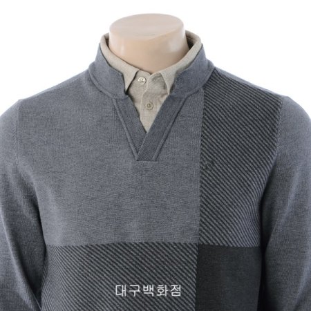 스퀘어 블럭 레이어드 니트