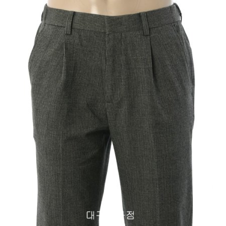 잔체크 원턱 팬츠