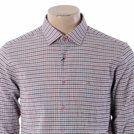 잔체크 써커 노말핏 셔츠