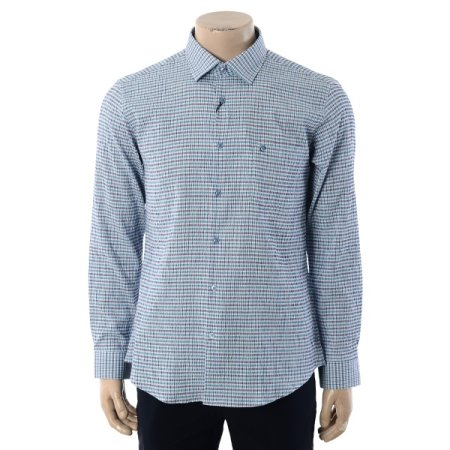 잔체크 써커 노말핏 셔츠