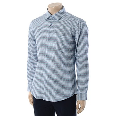 잔체크 써커 노말핏 셔츠