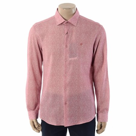 프린트 써커 슬림핏 셔츠