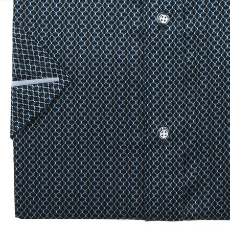 반팔 플라워 도형 변형 프린트 일반핏