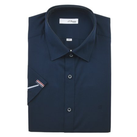 반팔 등중앙 소매 삼색 자수 슬림핏