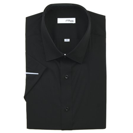 카라 뒷고대 자수 반팔 슬림핏