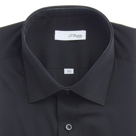 카라 뒷고대의 삼색 자수 셔츠